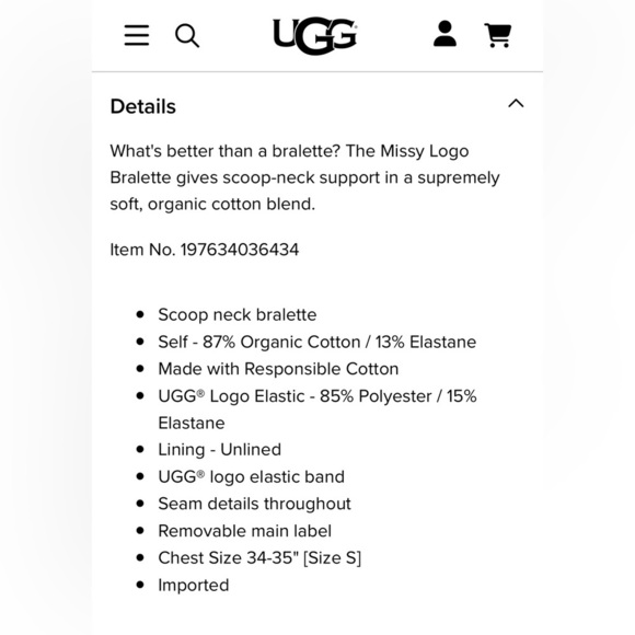 NWT UGG Missy Logo bralette sz S - Picture 5 of 5